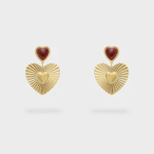 Orecchini Nalì Cuore Sacro DWOR0225 Oro/Pietra Rossa Donna