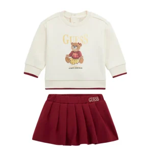 Set felpa+gonna GUESS A5BG01 Cream White Bambina